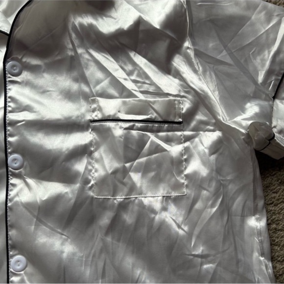 Women’s Satin White Pajama Set - Picture 4 of 6
